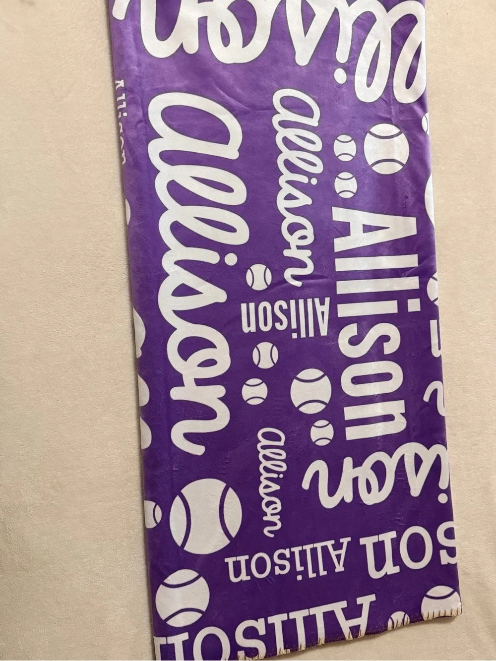 Personalized Purple 'Allison' Sports Blanket Sherpa lined